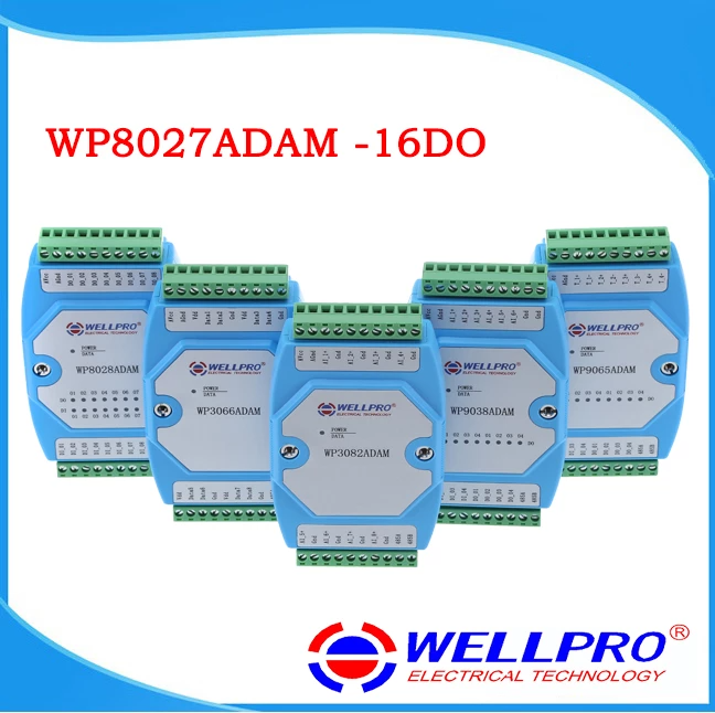 WP8027ADAM-16DO WELLPRO 16 DİJİTAL OUTPUT MODBUS RTU MODUL