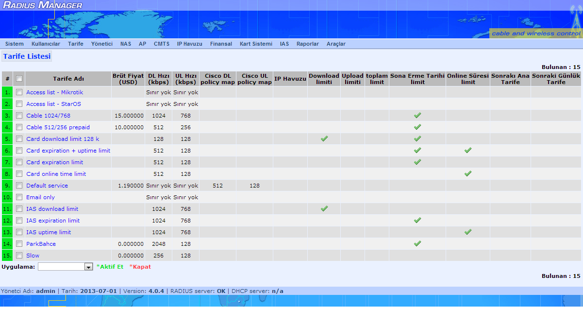 RadiusManager-Demo Radius Manager - 30 Gün Demo