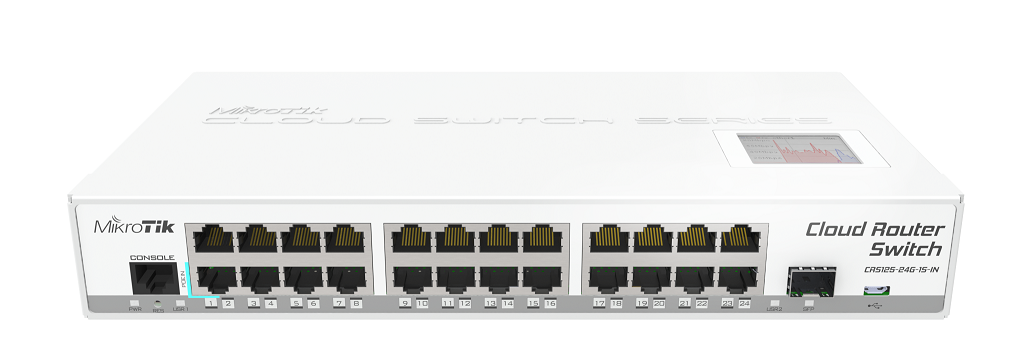 CRS125-24G-1S-IN Cloud Router Switch 125-24G-1S-IN 24xGbit Lan, 1xSFP, LCD ,L5