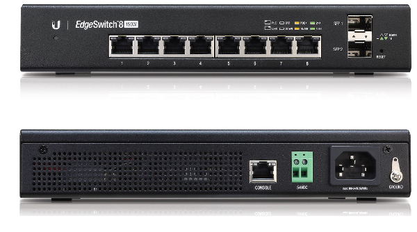 ES-8-150W Ubiquiti Edge Yön. Gigabit Switch 8x1Gbit Eth + 2x SFP 150Watt