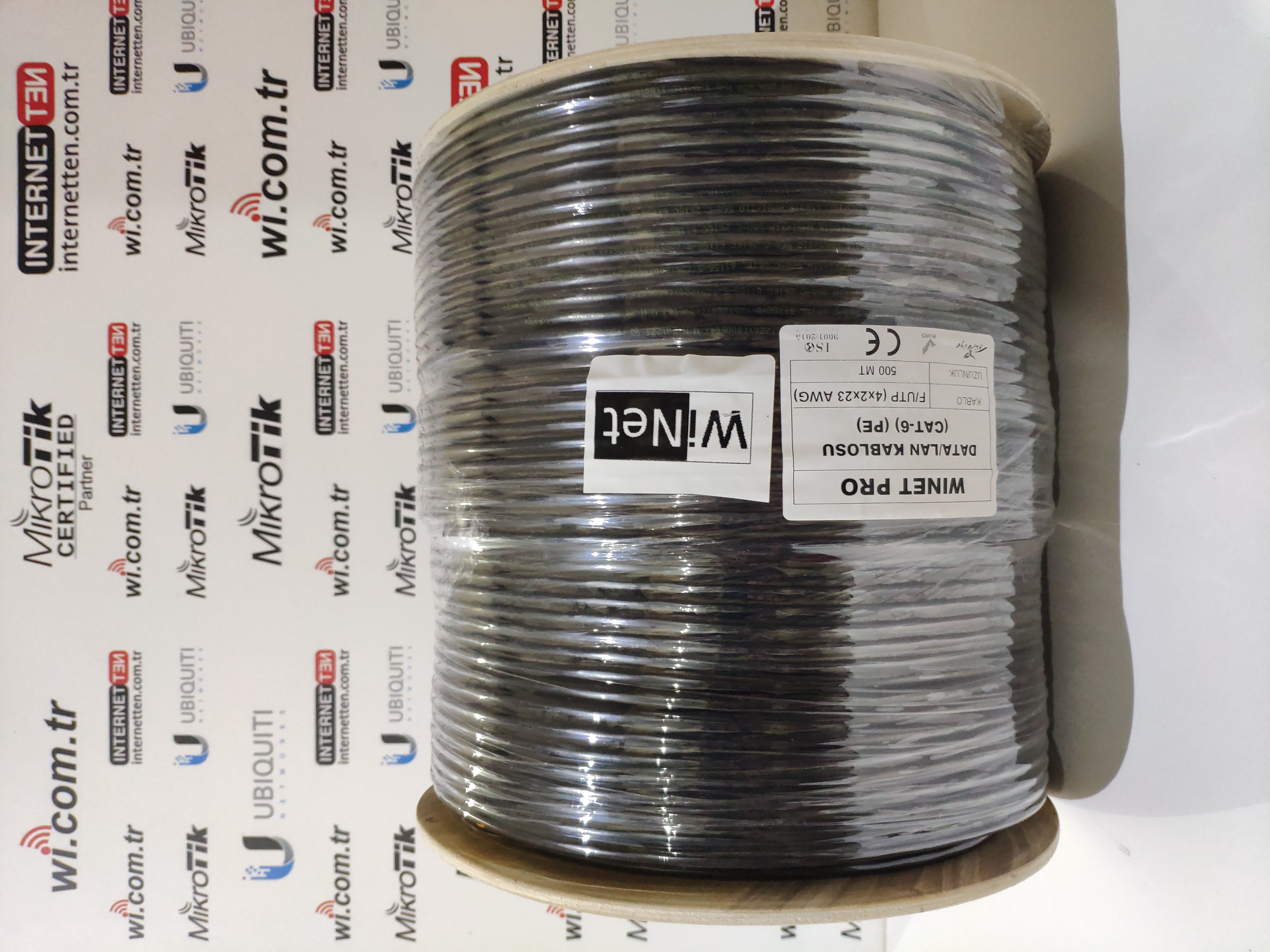 WINET-PRO-CAT6U-500 WINET CAT6-PE F/UTP - 23AWG 0.56mm SIYAH CAT6 - DIŞ ORTAM