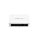 Beyaz renkli, üstünde Ruijie Reyee yazan, önünde 5 adet ethernet portu bulunan küçük ağ anahtarı